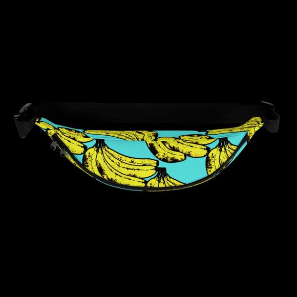 Brand New! Aqua Banana Print Fanny Pack/Crossbody Bag - Picture 6 of 7